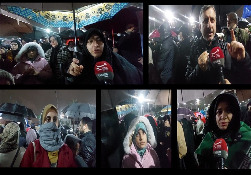 دریای اشک و وفاداری زیر باران؛ عزاداری حماسی گیلانیان برای رهبر شهید