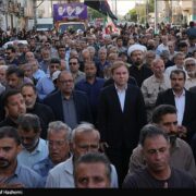 تشییع پیکر مطهر بانوی شهیده جنگ تحمیلی سوم در بوشهر